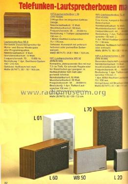 Hi Fi Lautsprecher Box L60; Telefunken (ID = 1912088) Lautspr.-K