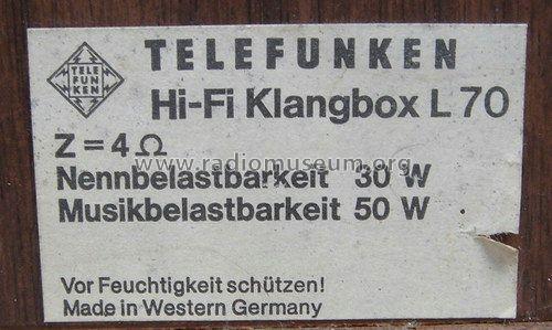 Hi-Fi Klangbox L 70; Telefunken (ID = 1478879) Speaker-P