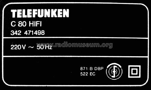 HiFi-Baustein C 80 HiFi 342 471498; Telefunken (ID = 1673650) R-Player