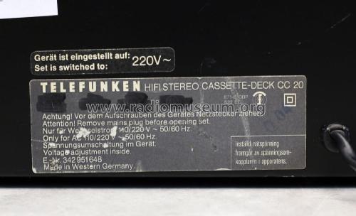 HiFi Stereo Cassette Deck High Com CC 20; Telefunken (ID = 2852583) Enrég.-R