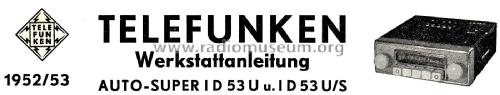 ID53U; Telefunken (ID = 2282055) Car Radio