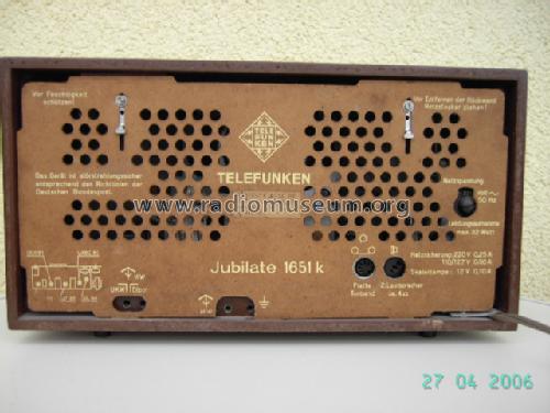 Jubilate 1651K; Telefunken (ID = 208164) Radio