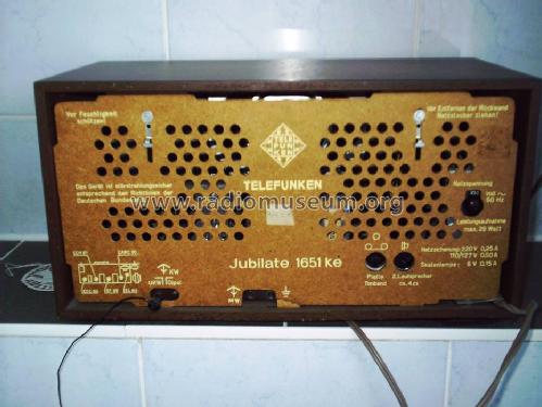 Jubilate 1651Ke; Telefunken (ID = 204888) Radio