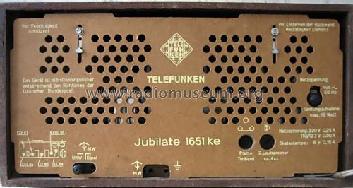 Jubilate 1651Ke; Telefunken (ID = 639881) Radio