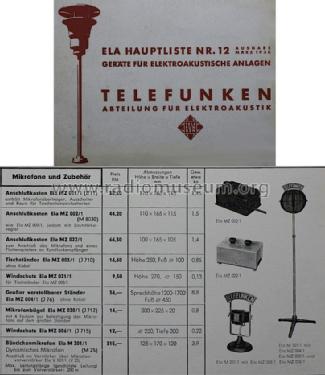 Kammermikrofon ELA M 101/1; Telefunken (ID = 1205504) Microphone/PU
