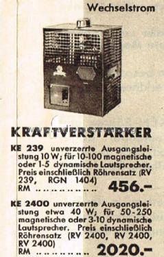 Kraftverstärker KE239; Telefunken (ID = 1548439) Ampl/Mixer