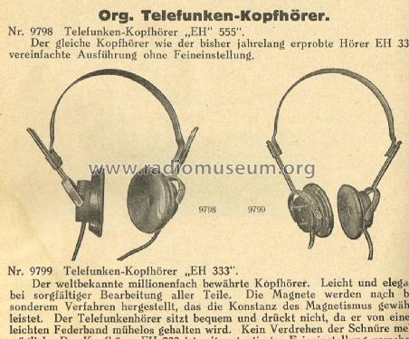 Kopfhörer EH555; Telefunken (ID = 1804381) Parlante