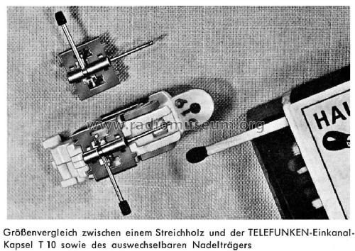 Kristall-Tonabnehmer T10; Telefunken (ID = 1479516) Micrófono/PU