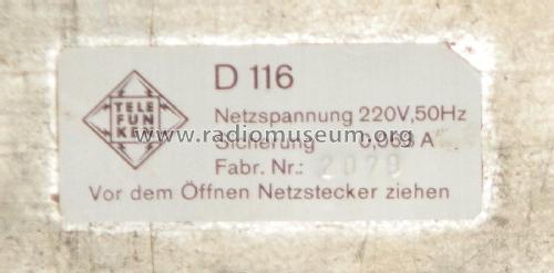 Ladegerät D 116; Telefunken (ID = 2461796) Power-S