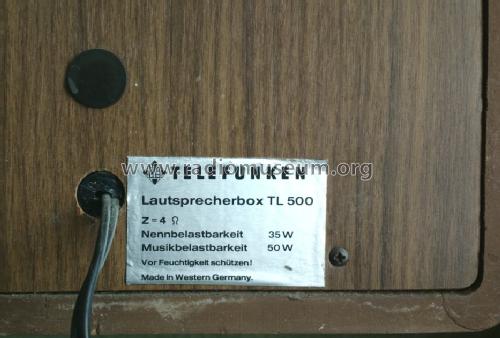 Lautsprecher Box TL 500; Telefunken (ID = 1520704) Parlante