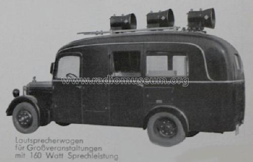 Lautsprecherwagen für Großveranstaltungen 160 Watt Sprechleistung; Telefunken (ID = 1219576) Misc