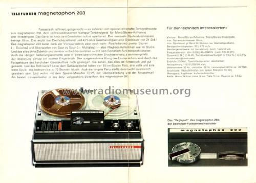 Magnetophon 203 M 203; Telefunken (ID = 209277) R-Player