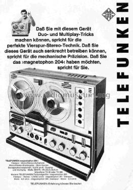 Magnetophon 204 M-204; Telefunken (ID = 743267) R-Player