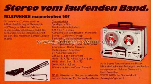 Magnetophon 207 M-207; Telefunken (ID = 2087325) R-Player