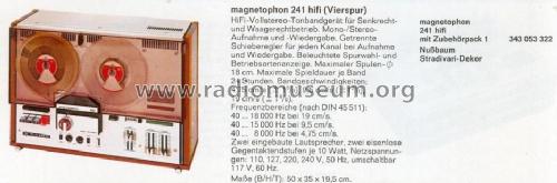 Magnetophon 241 hifi; Telefunken (ID = 930369) R-Player