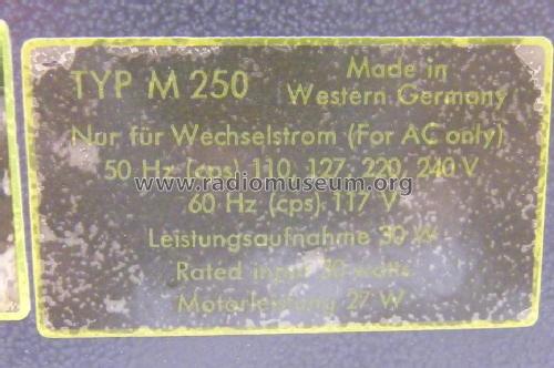 Magnetophon 250 HiFi M-250 ; Telefunken (ID = 966278) Ton-Bild