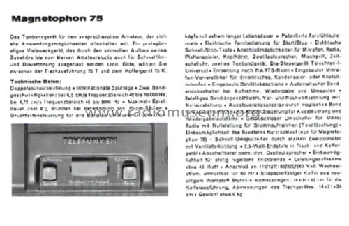 Magnetophon 75K-15; Telefunken (ID = 1075474) R-Player