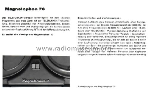 Magnetophon 76K; Telefunken (ID = 1075480) R-Player