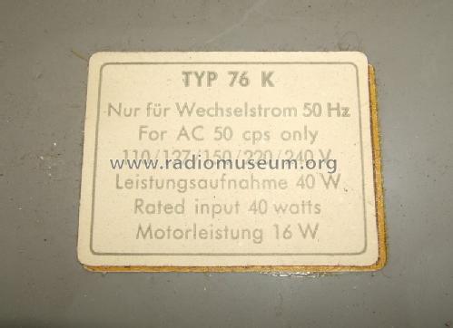 Magnetophon 76K; Telefunken (ID = 493661) R-Player