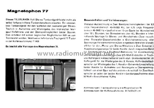 Magnetophon 77K Stereo; Telefunken (ID = 1075485) Enrég.-R