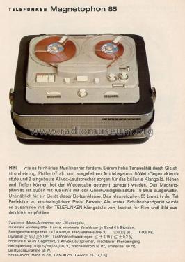 Magnetophon 85; Telefunken (ID = 161267) R-Player