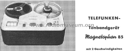 Magnetophon 85; Telefunken (ID = 2058820) Enrég.-R