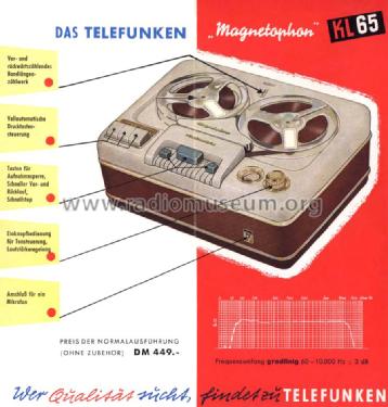 Magnetophon KL65; Telefunken (ID = 978758) R-Player