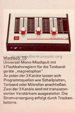 mischpult TS; Telefunken (ID = 2086916) Ampl/Mixer