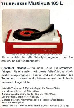 Musikus 105L; Telefunken (ID = 2178907) R-Player
