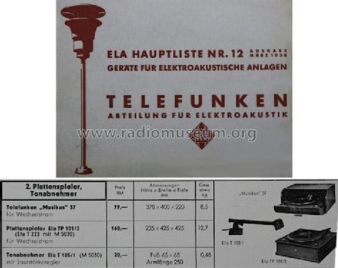 Musikus 37; Telefunken (ID = 1205520) R-Player