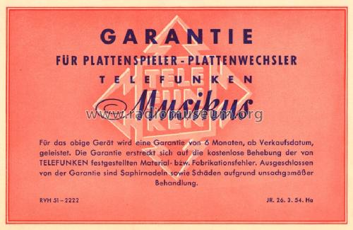 Musikus V-M; Telefunken (ID = 749388) R-Player