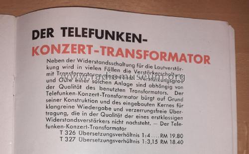 Konzert-Transformator T 326; Telefunken (ID = 2800704) Radio part