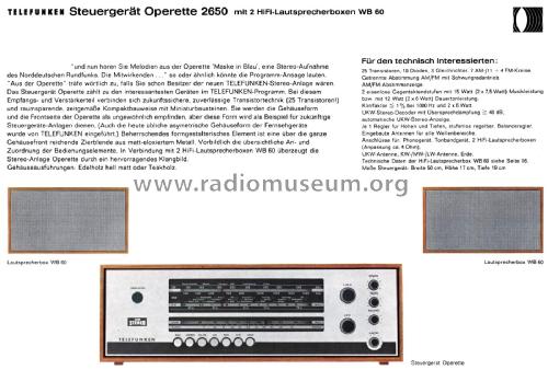 Operette 2650; Telefunken (ID = 2649637) Radio