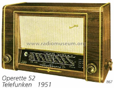 Operette 52GW; Telefunken (ID = 1161) Radio