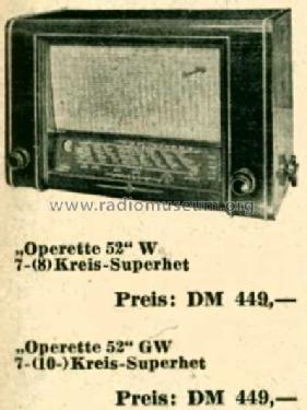 Operette 52GW; Telefunken (ID = 514724) Radio