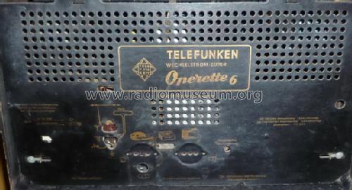 Operette 6; Telefunken (ID = 1048158) Radio