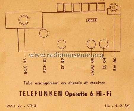 Operette 6 HiFi-System Licensed by Armstrong; Telefunken (ID = 27061) Radio