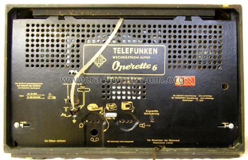 Operette 6; Telefunken (ID = 89855) Radio