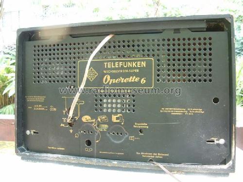 Operette 6; Telefunken (ID = 821077) Radio