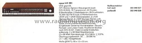 Opus HiFi 301; Telefunken (ID = 856416) Radio