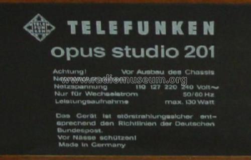 opus studio 201; Telefunken (ID = 520428) Radio