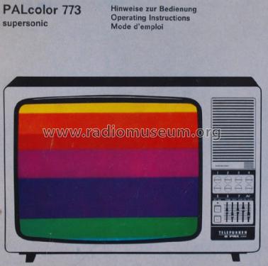 PALcolor supersonic 773 Erz.Nr. 314948491 Ch= 711; Telefunken (ID = 1698957) Television