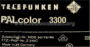 PALcolor 3300 ; Telefunken (ID = 651683) Television