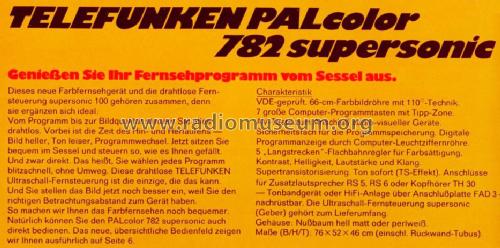 PALcolor 782 supersonic Ch= 710B; Telefunken (ID = 1579707) Television