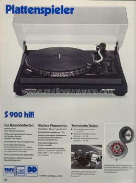 Direct Drive Turntable S 900 HiFi ; Telefunken (ID = 1893189) R-Player