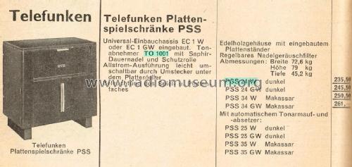 Plattenspielschrank PSS 24W - 1001; Telefunken (ID = 3000665) Ton-Bild