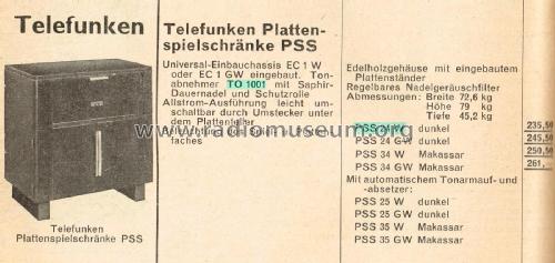 Plattenspielschrank PSS 24W - 1001; Telefunken (ID = 3000665) R-Player