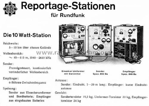 Reportage-Station 10 Watt; Telefunken (ID = 366471) Commercial TRX
