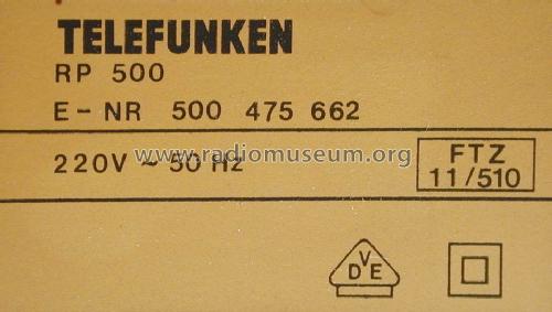 RP500; Telefunken (ID = 1444153) Radio