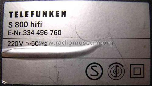 S800 HiFi; Telefunken (ID = 803146) R-Player